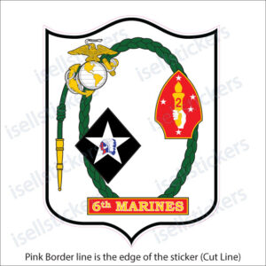 6th Marine Corps Division USMC Bumper Sticker Window Decal - Image 2