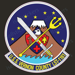 USS Vernon County LST-1161 Navy USN Military Bumper Sticker Window Decal - Image 2