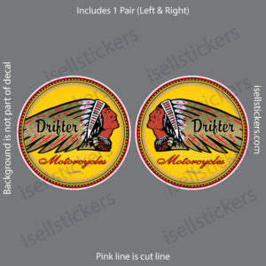 Indian Drifter Kawasaki Motorcycle Chief Sticker Window Decal Pair