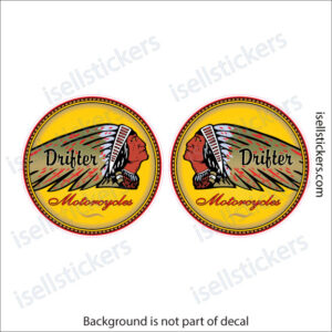Indian Drifter Kawasaki Motorcycle Chief Sticker Window Decal Pair - Image 3