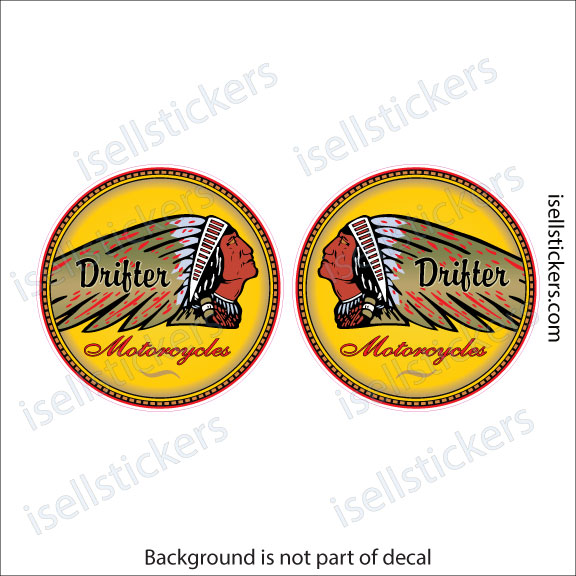 - Indian Drifter Kawasaki Motorcycle Chief Sticker Window Decal Pair - Image 3