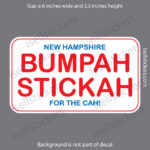 New Hampshire Bumpah Stickah for the cah Funny Bumper Sticker Car Window Decal