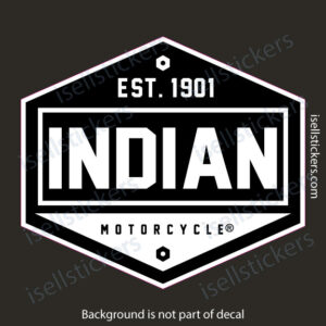 Indian Motorcycle 1901 Octogon Bumper Sticker Window Decal - Image 3