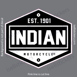 Indian Motorcycle 1901 Octogon Bumper Sticker Window Decal