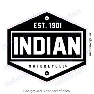 Indian Motorcycle 1901 Octogon Bumper Sticker Window Decal - Image 2