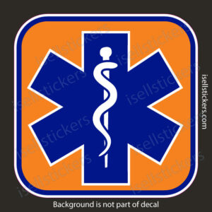EMT EMS Star of Life Emergency Rod of Asclepius Bumper Sticker Window Decal - Image 2