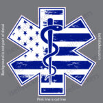 EMS EMT Star of Life Rod of Asclepius Emergency Medical Services Distressed Window Decal Sticker