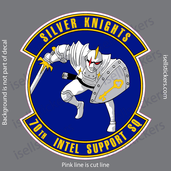 70th Intelligence Support Squadron Air Force Silver Knights Military Bumper Sticker Window Decal