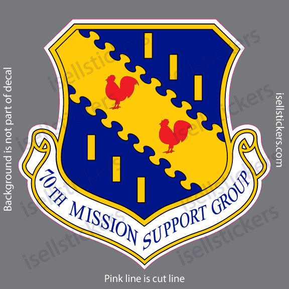 70th Mission Support Group Air Force Military Bumper Sticker Window Decal