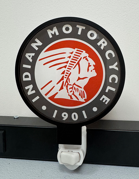 Indian Motorcycle Switched On Off Plug in Night Light Module with 7 Watt LED Bulb Black Ring - Image 2