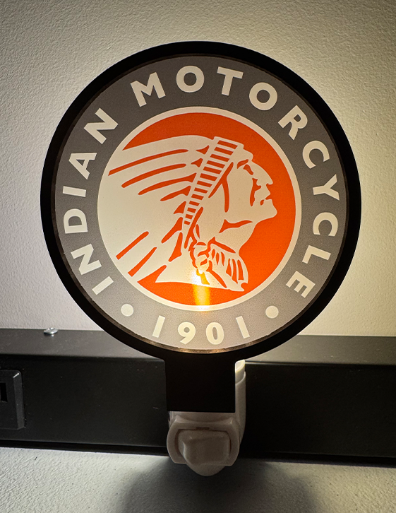 Indian Motorcycle Switched On Off Plug in Night Light Module with 7 Watt LED Bulb Black Ring - Image 3