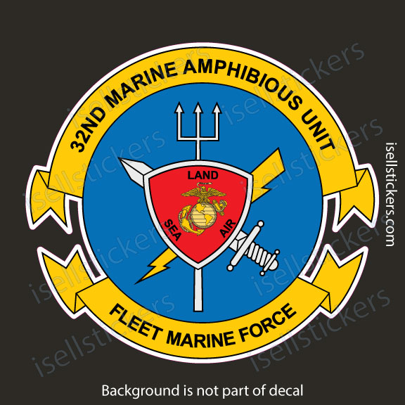 32nd Marine Amphibious Unit Fleet Force USMC Bumper Sticker Window Decal - Image 3