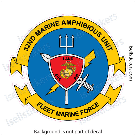 32nd Marine Amphibious Unit Fleet Force USMC Bumper Sticker Window Decal - Image 2