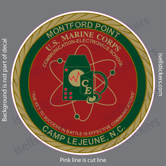 Marine Corps Communication Electronics School MCCES Camp Lejeune, NC USMC Bumper Sticker Window Decal