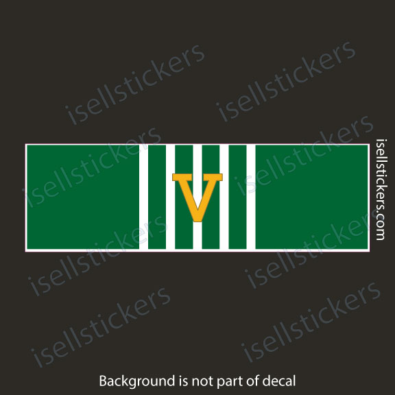 Army Commendation Medal Ribbon with V Device Military Window Decal Bumper Sticker - Image 3