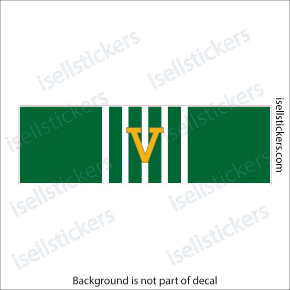 Army Commendation Medal Ribbon with V Device Military Window Decal Bumper Sticker - Image 2