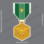 Army Commendation Medal with V Device Military Window Decal Bumper Sticker