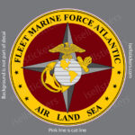 Fleet Force Marine Atlantic Air Land Sea USMC Military Window Decal Bumper Sticker