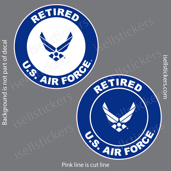Retired Air Force Wings Military Car Truck Bumper Sticker Window Decal