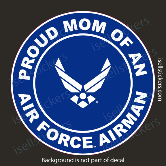 Proud Mom of an US Air Force Airman Military Bumper Sticker Window Decal - Image 3