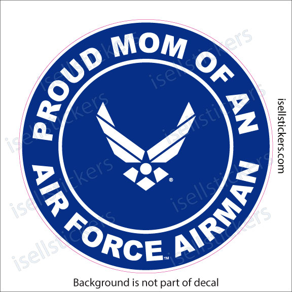 Proud Mom of an US Air Force Airman Military Bumper Sticker Window Decal - Image 4