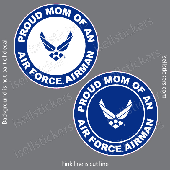 Proud Mom of an US Air Force Airman Military Bumper Sticker Window Decal