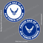 Proud Dad of an US Air Force Airman Military Bumper Sticker Window Decal