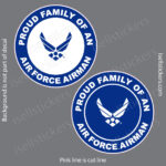 Proud Family of an Air Force Airman Military USAF Bumper Sticker Window Decal