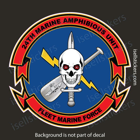 24th Marine Amphibious Unit Fleet Force USMC Military Window Decal Bumper Sticker - Image 3