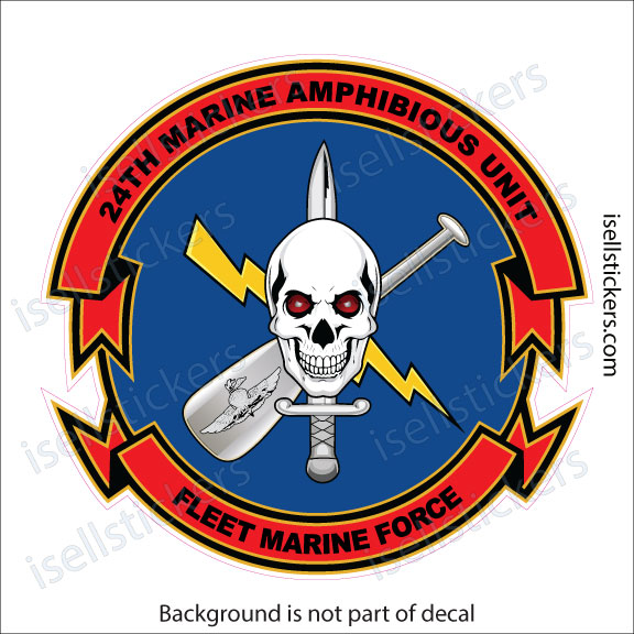 24th Marine Amphibious Unit Fleet Force USMC Military Window Decal Bumper Sticker - Image 2