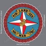  4th MAB Marine Air Land Sea FMF Fleet Force USMC Military Window Decal Bumper Sticker