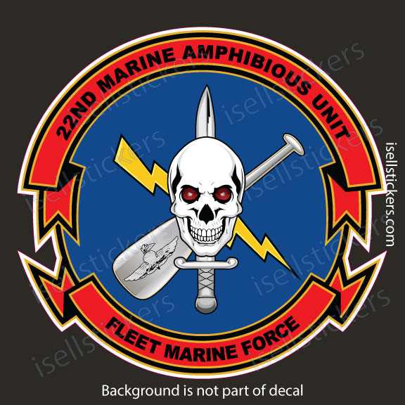 22nd MAU Marine Amphibious Unit Fleet Force USMC Military Window Decal Bumper Sticker - Image 2