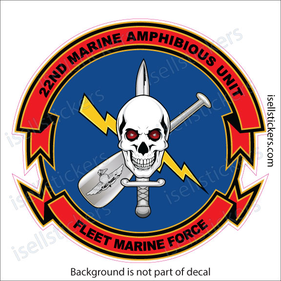 22nd MAU Marine Amphibious Unit Fleet Force USMC Military Window Decal Bumper Sticker - Image 3