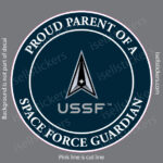 Proud Parent of a Space Force Guardian Military Air Force Window Decal Bumper Sticker