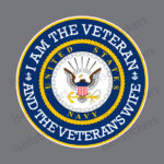 I Am The Veteran Not The Veterans Wife US Navy Eagle Military Bumper Sticker Window Decal